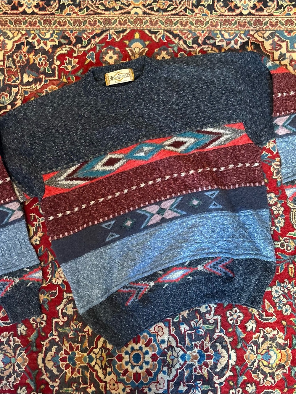 Men's Multicolor Patterned Crewneck Sweater